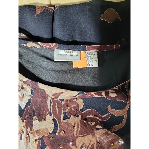 Vintage Newport News Women’s Floral Beaded Dress Size 6. 90s Y2K - Picture 6 of 6